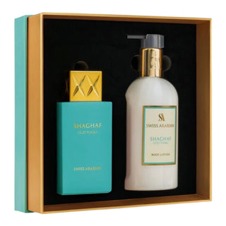 Swiss Arabian Shagaf Oud Tonka Set Parfum 75ml und Body Lotion 300ml